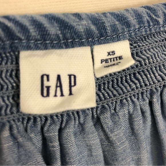 GAP Denim-like Tie Waist Embroidered Dress Size XS Petite - Picture 8 of 8